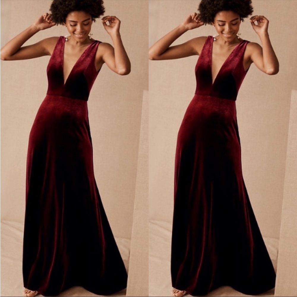 BHLDN x Jenny Yoo Logan Velvet Maxi Dress - Size 6